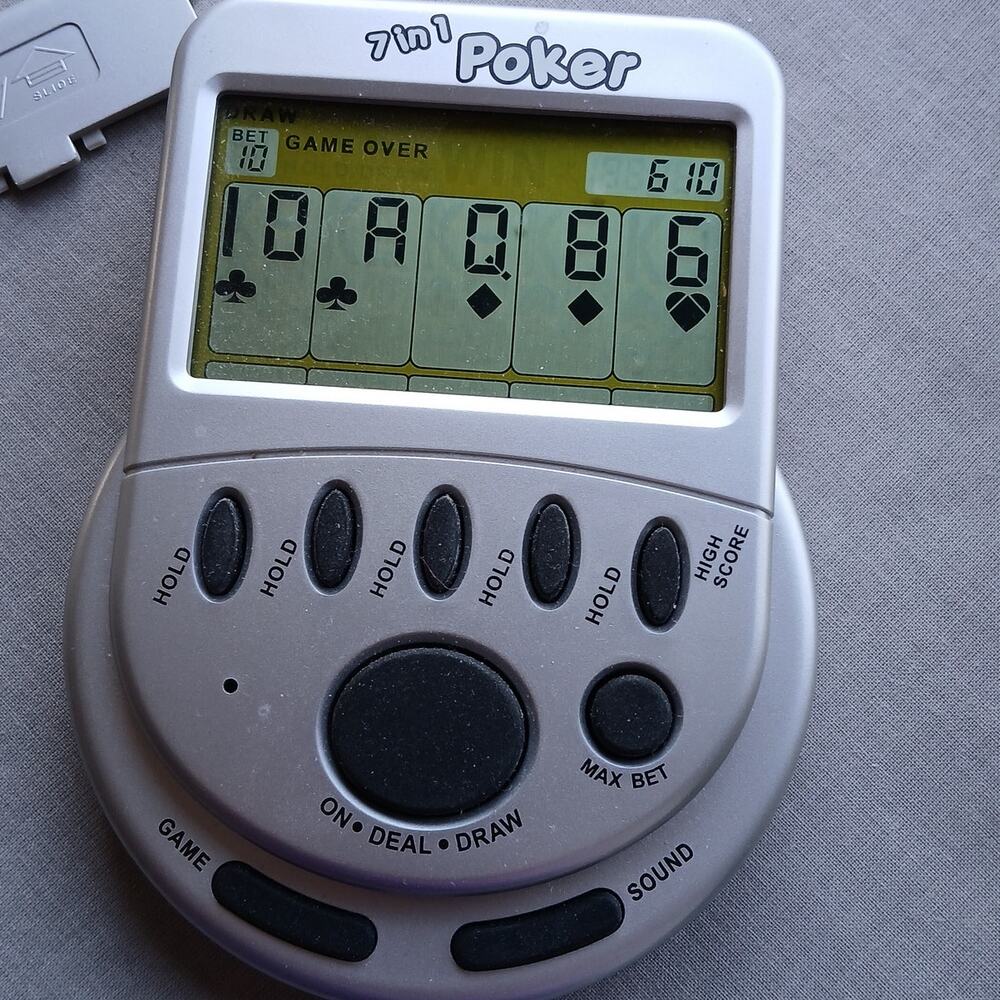 Mega Screen Electronic 7in1 Poker Handheld Game batteries not included (2 AAA)